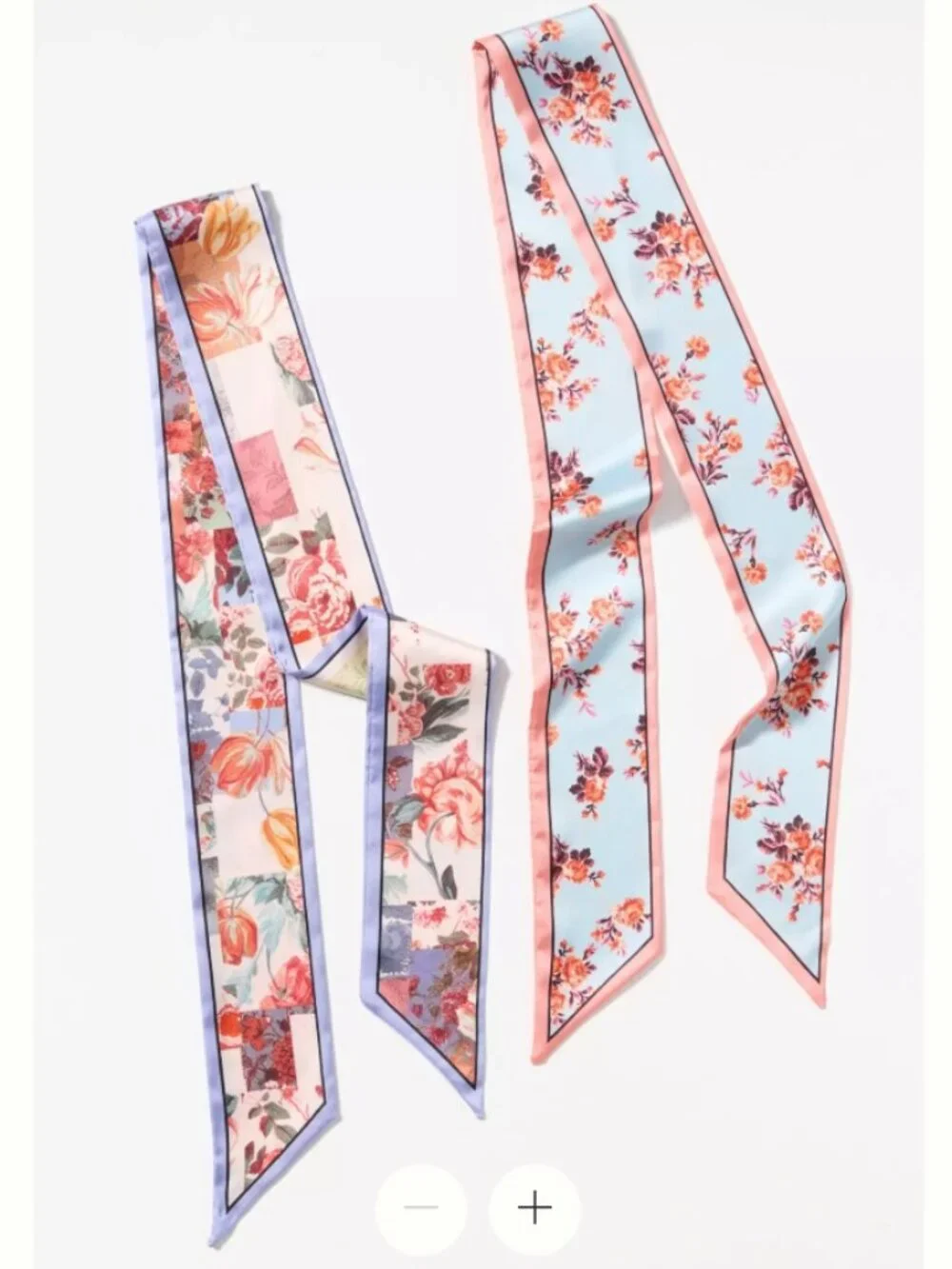 NWT Anthropologie  LyreBird Printed Hair Scarf Set of 2 Mixed Floral